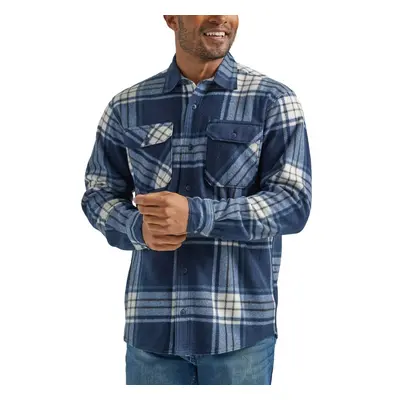 Wrangler Authentics Men's Long Sleeve Heavyweight Fleece Shirt Total E