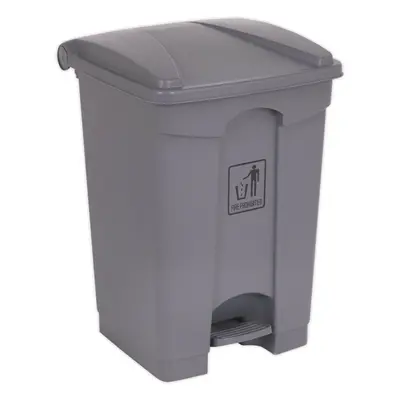 45 Litre Square Plastic Pedal Bin - Hands-Free Operation - Large Waste Bin