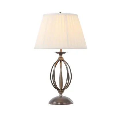 Table Lamp Shade Included Curved Twisted Base Aged Brass LED E27 60W