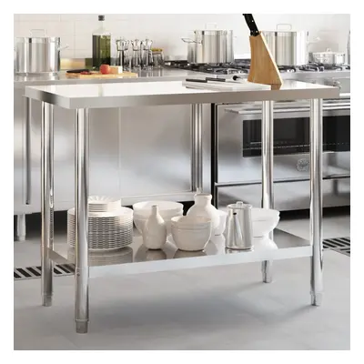 vidaXL Kitchen Work Table 110x55x85 cm Stainless Steel