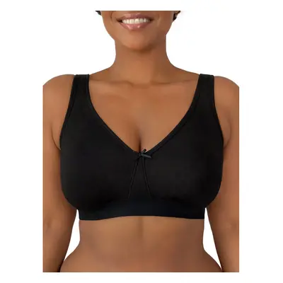 Fruit of the Loom Womens Plus-Size Wireless cotton Bra Black Hue 44c