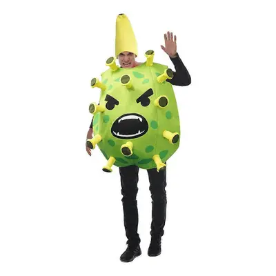 (Green, One Size) Funny Adult Virus Bacterial Costume with Hat Halloween Men Women Novelty Cospl