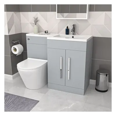 Nes Home Matte Grey 1100mm RH Vanity WC Unit & BTW Toilet