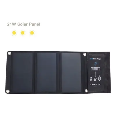 (21W) Solar Charger USB 5V Foldable Portable Solar Phone Charger with SunPower Solar Panel 5V fa