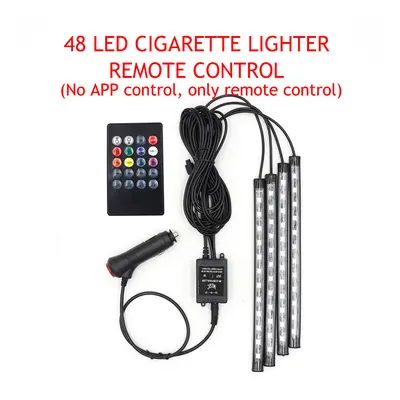 (48 CIGARETTE RC) LED Car Foot Light Ambient Lamp With USB Wireless Remote Music Control