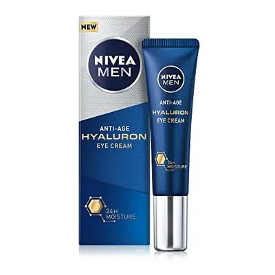 NIVEA MEN Hyaluron Eye Cream (15ml), Powerful Anti-Ageing Eye Cream with Hyaluronic Acid, Moistu