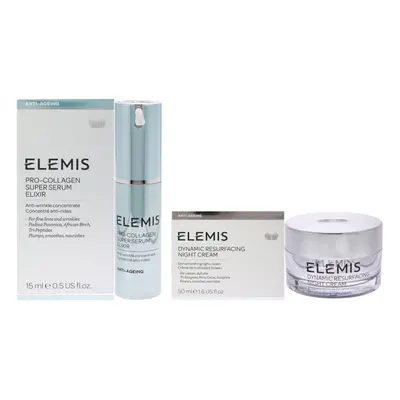 Elemis Dynamic Resurfacing Night Cream and Pro Collagen Super Serum Elixir Kit For Women Pc Kit 