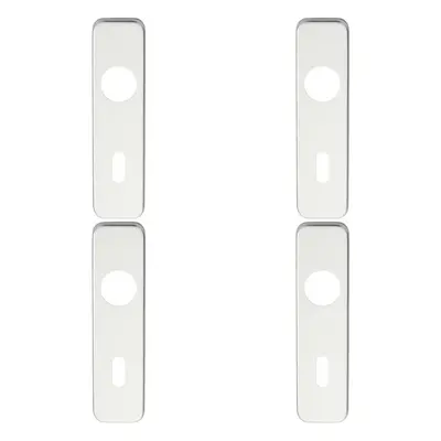 4x PAIR Door Handle Lock Backplate for Safety Levers x 40mm Satin Aluminium