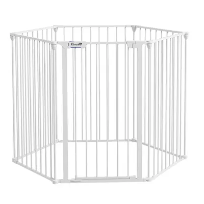 PawHut in Dog Pen, Safety Pet Gate, Panels, for Medium Dogs, 90Hcm - White