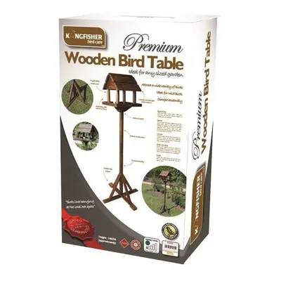 Dark Wood Wooden Garden Bird Feeder / Feeding Table