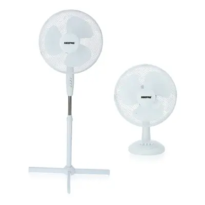 Geepas 16-Inch Pedestal Fan & 12-Inch Table Fan Combo Set, 40W