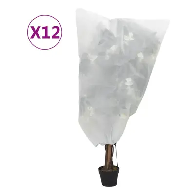 (white, 0.8 x 0.8 m/ pcs) vidaXL Plant Fleece Covers with Drawstring Garden Frost Protection g/m