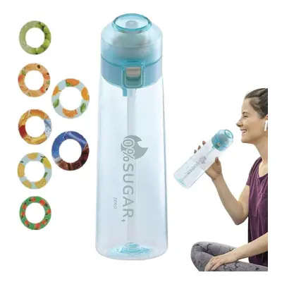 (blue bottle and 7pcs Pod) Sports Air Water Bottle, Air Up Water Bottle 650ml Water Bottle