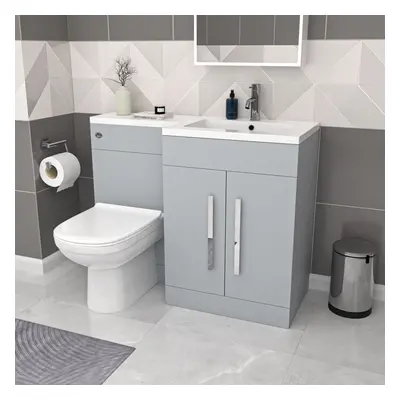 Nes Home Matte Grey 1100mm RH Vanity WC Unit & Modern BTW Toilet