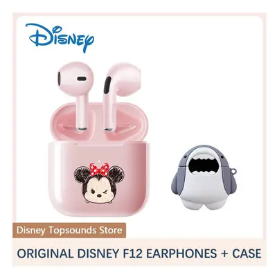 (Minnie and Case) Original Disney F12 Bluetooth Earphones TWS Wireless Noise Reduction Headphone