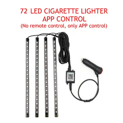 (72 CIGARETTE APP) LED Car Foot Light Ambient Lamp With USB Wireless Remote Music Control