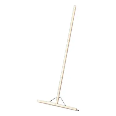 600mm Rubber Blade Floor Squeegee - Wooden Handle - Metal Support Beam