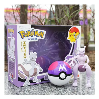 (Mewtwo) Pokemon Ball Action Figures Toy Set Transformable Kids Gift