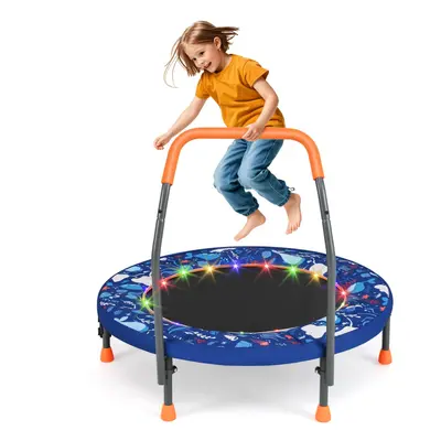 Kids 90cm Mini Trampoline Indoor Outdoor Folding Small Rebounder-Navy