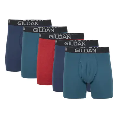 Gildan Men's Underwear Cotton Stretch Boxer Briefs Multipack Blue Co