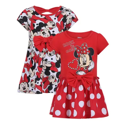 Disney Little Girls' Pack Minnie Rocks The Dots Dresses Red 3T