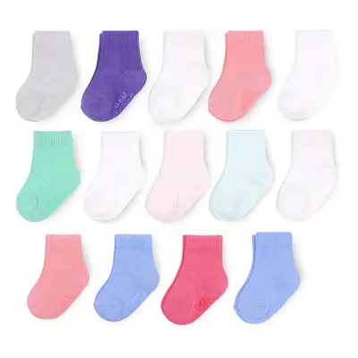 Fruit of the Loom Baby 14-Pack Grow & Fit Flex Zones Cotton Stretch Socks - Unisex Girls Boys Mo