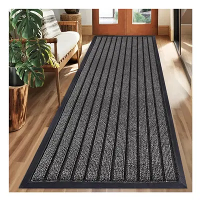 (GREY, X CM) Non Slip Runner Rugs Kitchen Hallway Area Rug PVC Rubber Door & Bath Mats