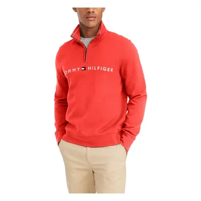 Tommy Hilfiger Men's 1/4 Zip Mockneck Sweatshirt Hilfiger Red SM