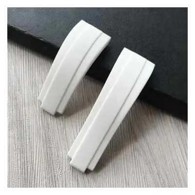 (white 20mm with clasp 5&with logo) 20mm Nature Rubber Silicone Watch Band Buckle Watchband For 