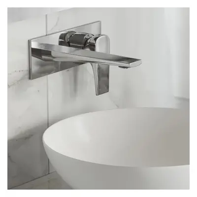 Monaco Single-Handle Wall-Mount Bathroom Faucet in Chrome