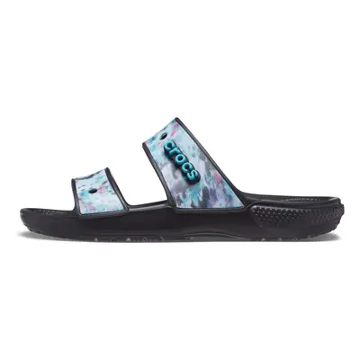 crocs Unisex-Adult classic Tie Dye Two-Strap Sandals MultiBlack M