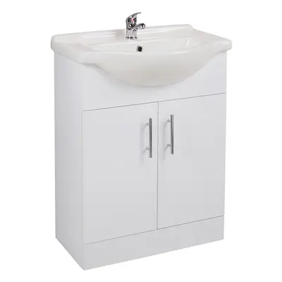 Kass 550mm Gloss White Door Vanity Unit & Basin