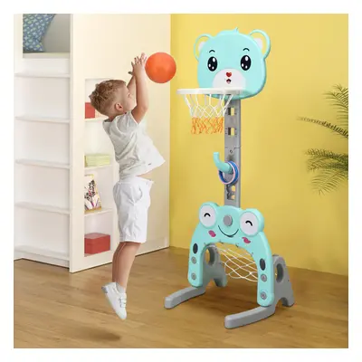 3-in-1 Kids Basketball Hoop Stand Set Ring Toss Portable Sport Activity Center