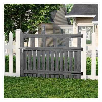 (120cm W x 90cm H) Outdoor Wooden Garden Gate Fence Door, Grey