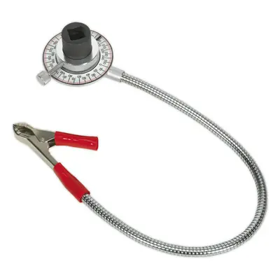 Clip-On Angular Torque Gauge - 1/2" Sq Drive - Long Reach Flexi Arm - Steel Dial