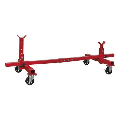 2 Post Adjustable Vehicle Moving Dolly - 900kg Capacity - Heavy Duty Steel Frame