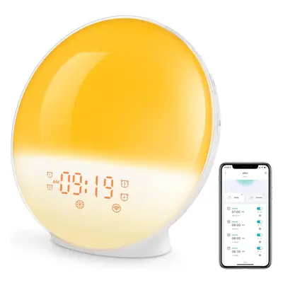 Sunrise Alarm Clock, Smart Wake Up Light with Sunrise/Sunset Simulation, App&Voice Control