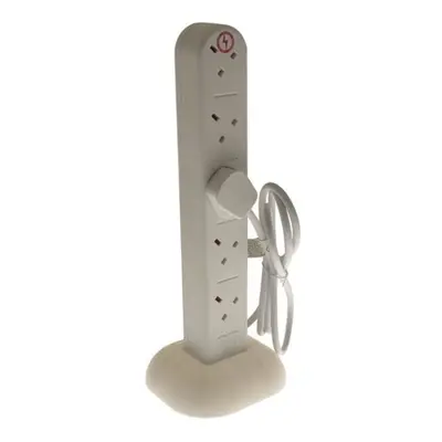 10 Way Tower Extension Socket - White - 2m