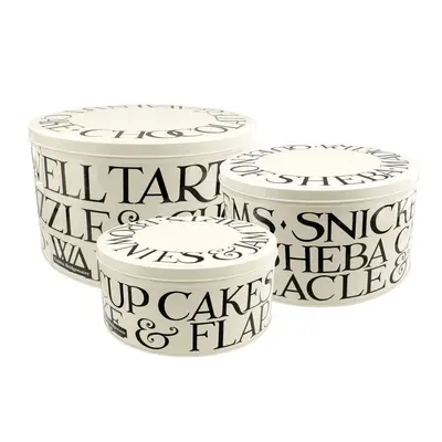 Emma Bridgewater - Black Toast & Marmalade Set Of Cake Tins | Piece Round Nesting Cake Tins | Ai