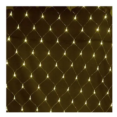 (Warm White, 4MX6M 880LED) 6x4M LED Curtain Window Net Mesh String Fairy Lights Waterproof Plug 