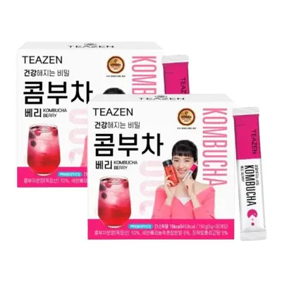 (Berry flavor 60sticks) Bts' Jungkook Teazen Kombucha Flavor 5g Sticks Per Box