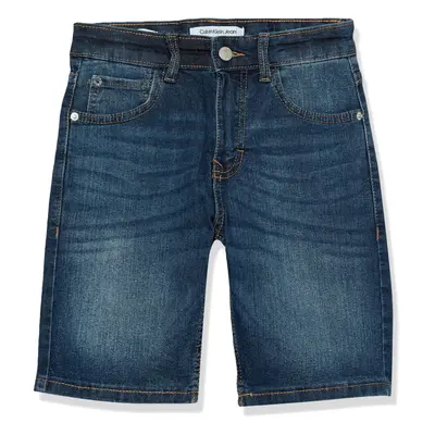 Calvin Klein Boys' Relaxed Fit Denim Shorts 5-Pocket Style Zipper Fl