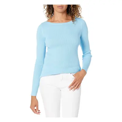 Amazon Essentials Womens Lightweight Ribbed Long-Sleeve Boat Neck Slim