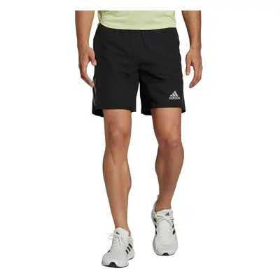 adidas Men's Standard Own The Run Shorts Black/Reflective Silver Lar