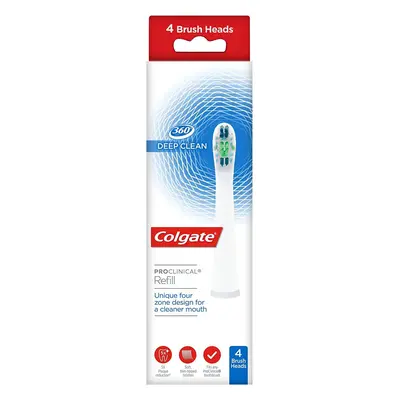 Colgate Deep Clean Proclinical Refill Toothbrush Heads, Soft Bristle Heads for Plaque Removal, P