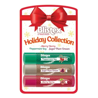 Blistex Lip Moisturizer Holiday Collection - Merry Berry Peppermint Joy Sugar Plum Dream 0.15 oz