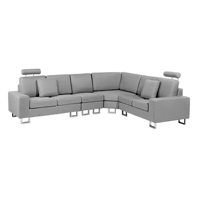 Left Hand Corner Fabric Sofa Light Grey STOCKHOLM