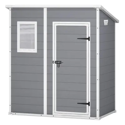 Keter Manor Pent Outdoor Plastic Garden Storage Shed, Grey, x ft