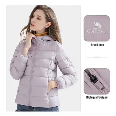 (MH Purple-F, S) GOLDEN CAMEL Jacket for Women and Men Waterproof Outdoor Warm Duck Down Jacket 