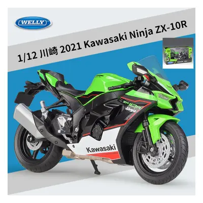 (Green retail box) 1:12 Kawasaki Ninja ZX-10R Heavy Locomoti Alloy Motorcycle Model Metal